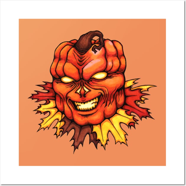 The Great Pumpkin Head Wall Art by The Genierium